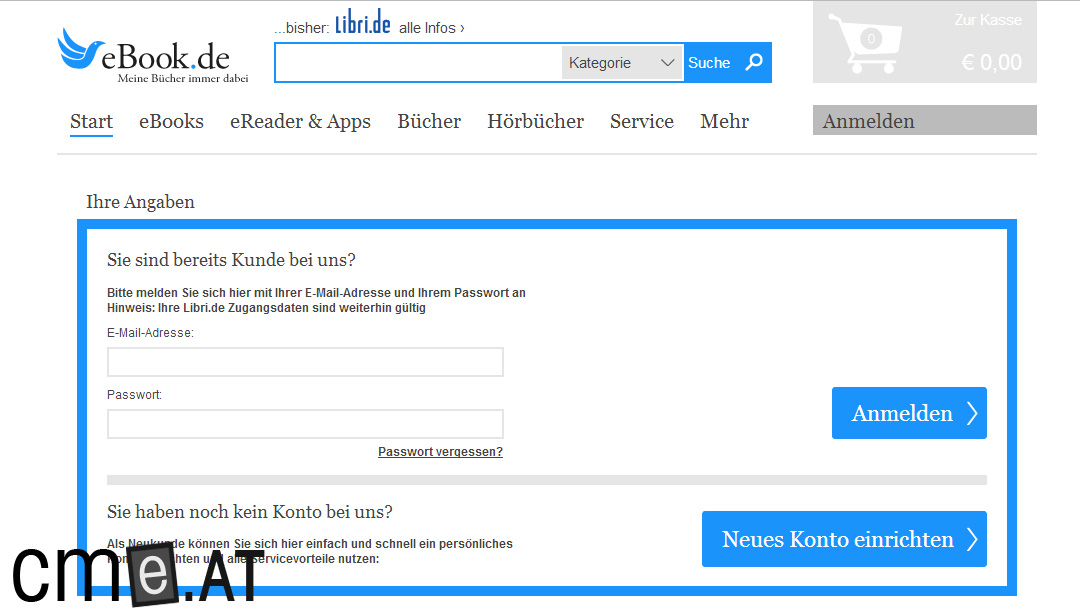 abb 1.: auf der homepage von ebook.de klickt man auf 