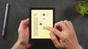 BOOX Go 6 Gen 2 mit warmem Frontlicht und geöffnetem Kontrollzentrum.