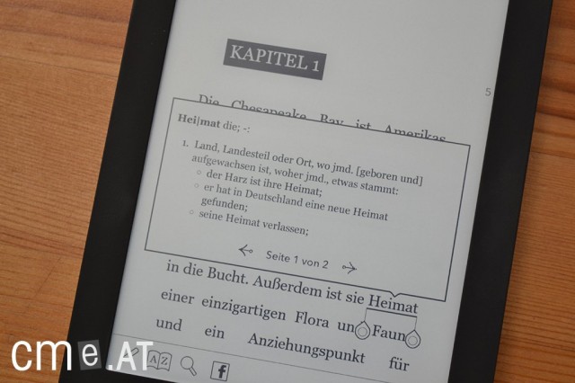 Aktivierter Bearbeitungsmodus mit Wortdefinition