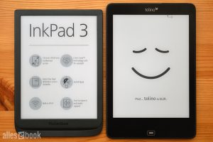 PocketBook inkPad 3 (links) und Tolino Epos (rechts) im Größenvergleich