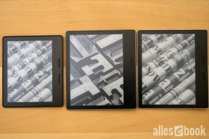 Familienportrait: Kindle Oasis 1, 2 und 3