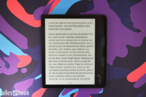 Dank E-Ink Carta 1200 toller Kontrast mit und ohne Beleuchtung (Anm.: im Bild ohne)