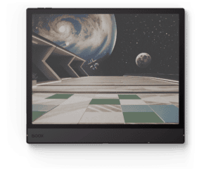 Vorderseite des BOOX Note Air6 C mit farbiger Weltraum-Illustration