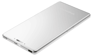 Rückseite des PocketBook Q in Silber